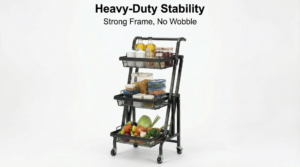 3 Tier Rolling Storage Cart Heavy Duty Stable