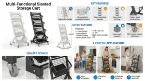 4 Tier Rolling Storage Cart Product Details