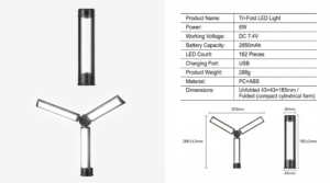 LED Foldable Fill Light Product Specifications