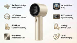 Long Lasting Battery Handheld Fan Key Features