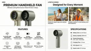 Long Lasting Battery Handheld Fan Product Details