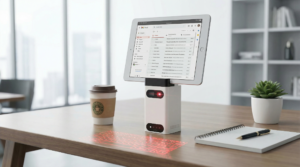 Projection Virtual Keyboard Office Workplace Scene