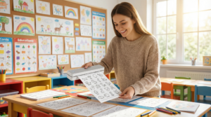 Thermal Printer School Poster Making Scene