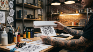 Thermal Printer Tattoo Stencil Printing Scene