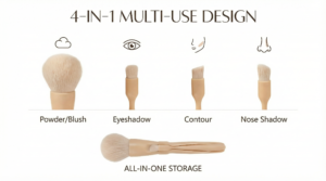 4 in 1 Makeup Brush 4 in 1 Multi Functional Design