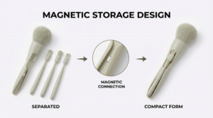 4 in 1 Makeup Brush Magnetic Storage Design