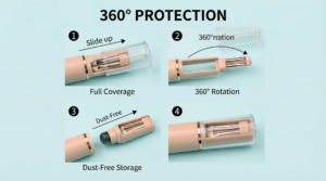 5 in 1 Makeup Brush Set 360 Degree Rotatable Storage