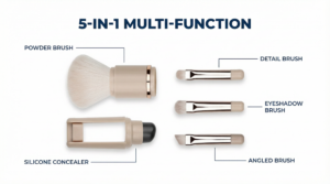 5 in 1 Makeup Brush Set Multi Functional Design