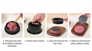 Burger Press Step by Step Cooking Instructions