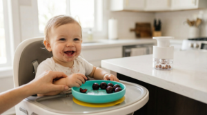 Cherry Pitter Baby Food Preparation Scene