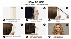 Cordless Automatic Curling Iron Step by Step Usage Guide