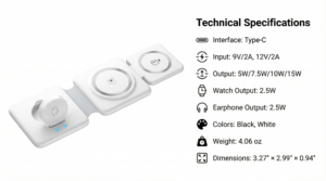 Foldable Magnetic Wireless Charger Product Specifications