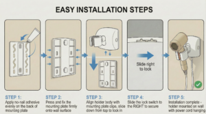 Hands Free Automatic Hair Dryer Stand Installation Steps