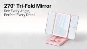 LED Foldable Makeup Mirror 270° 3D Mirror Surface