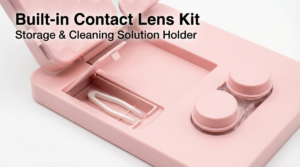 LED Foldable Makeup Mirror Contact Lens Cleaner Attachment