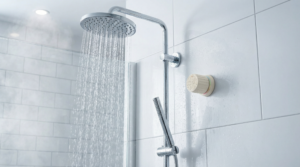 Magnetic Portable Waterproof Bluetooth Speaker Bathroom Usage Scene