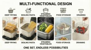Multi Functional Deep Fryer Set All in One Versatile Design