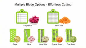 Multi Functional Vegetable Chopper Multiple Blade Heads