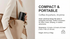 Portable Coffee Maker Ultra Portable for On the Go Use