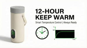 Portable Cordless Electric Water Cup 12 Hour Keep Warm Function