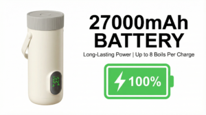 Portable Cordless Electric Water Cup 27000mAh High Capacity Battery