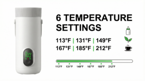 Portable Cordless Electric Water Cup 6 Temperature Settings