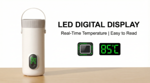 Portable Cordless Electric Water Cup LED Digital Display