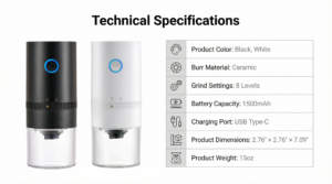 Portable Electric Coffee Grinder Product Specifications