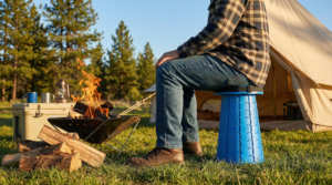 Portable Folding Stool Camping Scene