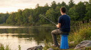Portable Folding Stool Fishing Scene