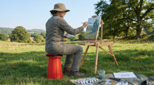 Portable Folding Stool Outdoor Sketching Scene