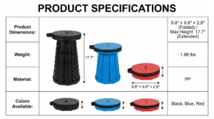 Portable Folding Stool Product Specifications
