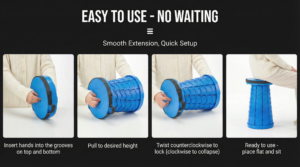 Portable Folding Stool Step by Step Operation Guide