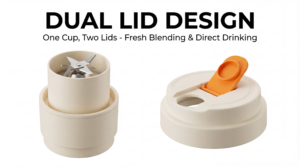 Portable Juicer Cup Dual Lid Design