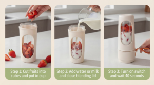 Portable Juicer Cup Usage Steps Guide