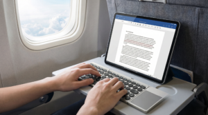 Tri Fold Wireless Touch Keyboard Business Trip Office Scene