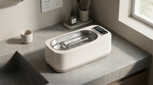 Ultrasonic Cleaner Electric Shaver Cleaning Scene