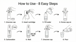 Sparkling Water Soda Maker Step by Step Instructions